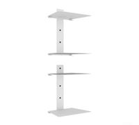 AugustknowU Stylish Metal Wall-Mounted Bookshelf Set, Double-Layer Floating Storage Rack, 2pcs