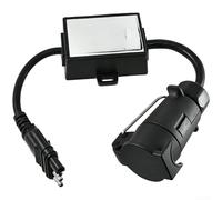 AugustknowU Trailer Light Converter 4-Pin Flat To 7-Pin Round Adapter For RV And Boat Trailers With Dust Cover And Waterproof Housing