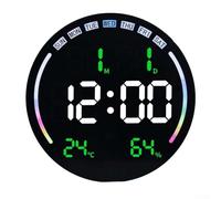 AugustknowU Wall Clock Large Digital Display With Dual Alarm, Temperature Humidity Readings, Remote Control, Night Light With Auto Brightness, Timer For Cooking, Workouts(green)