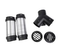 AugustknowU75mm Dia 80cm Car Heating Duct Kit for Diesel Heater Air Flow with Hose Pipe Set, Y Tee, Square Outlets, and Clamps for Vehicle Installation