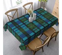 AUGUSTRUSH 140x90 Cm Rectangle Tablecloth, Blue Green Scottish Tartan Tablecloths, Soft Washable Durable Table Cover For Dining, Party Wrinkle-Resistant Table Cloth For Travel, Wedding, Cafe, Picnic