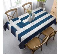 AUGUSTRUSH 140x90 Cm Rectangle Tablecloth, Greek Flag Tablecloths, Soft Washable Durable Table Cover For Dining, Party Wrinkle-Resistant Table Cloth For Travel, Wedding, Cafe, Picnic