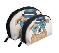 AUGUSTRUSH 2 PCS Small Cosmetic Bag for Purse, French Bulldogs, Portable Shell Mother-Daughter Organizer Bag for Travel & Daily Use, Clutch Wallet, Large Capacity Compact Makeup Bag for Women