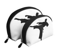 AUGUSTRUSH 2 PCS Small Cosmetic Bag for Purse, Karate, Portable Shell Mother-Daughter Organizer Bag for Travel & Daily Use, Clutch Wallet, Large Capacity Compact Makeup Bag for Women