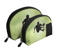 AUGUSTRUSH 2 PCS Small Cosmetic Bag for Purse, Skateboard, Portable Shell Mother-Daughter Organizer Bag for Travel & Daily Use, Clutch Wallet, Large Capacity Compact Makeup Bag for Women