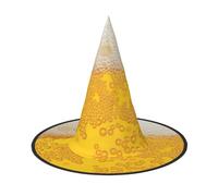 AUGUSTRUSH Adjustable Witch Hat For Women & Men, Beer Foam Halloween Hat, Foldable Halloween Party Accessory, Pointed Wizard Cap For Cosplay, Carnival, Masquerade, 1 Pc