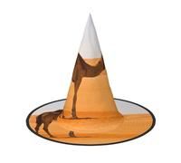 AUGUSTRUSH Adjustable Witch Hat For Women & Men, Desert Sand Camel Halloween Hat, Foldable Halloween Party Accessory, Pointed Wizard Cap For Cosplay, Carnival, Masquerade, 1 Pc