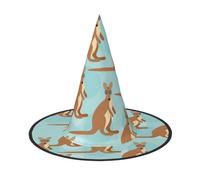 AUGUSTRUSH Adjustable Witch Hat For Women & Men, Funny For Kangaroo Zoo Halloween Hat, Foldable Halloween Party Accessory, Pointed Wizard Cap For Cosplay, Carnival, Masquerade, 1 Pc