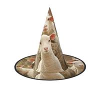 AUGUSTRUSH Adjustable Witch Hat For Women & Men, Sheep Lambs Halloween Hat, Foldable Halloween Party Accessory, Pointed Wizard Cap For Cosplay, Carnival, Masquerade, 1 Pc