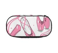 AUGUSTRUSH Cute Pencil Case for Girls & Women, Ballet Shoes Pencil Box with Zipper, Oxford Cloth Large Capacity Pencil Bag, Pencil Pouch with Pen Slots, 22x11x4.5cm - Ideal School Supplies