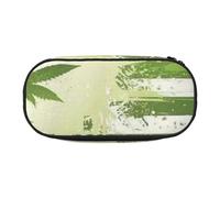 AUGUSTRUSH Cute Pencil Case for Girls & Women, Grass Pot Leaf Pencil Box with Zipper, Oxford Cloth Large Capacity Pencil Bag, Pencil Pouch with Pen Slots, 22x11x4.5cm - Ideal School Supplies