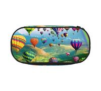 AUGUSTRUSH Cute Pencil Case for Girls & Women, Hot Air Balloons Pencil Box with Zipper, Oxford Cloth Large Capacity Pencil Bag, Pencil Pouch with Pen Slots, 22x11x4.5cm - Ideal School Supplies