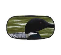 AUGUSTRUSH Cute Pencil Case for Girls & Women, Loon Nature Birds Pencil Box with Zipper, Oxford Cloth Large Capacity Pencil Bag, Pencil Pouch with Pen Slots, 22x11x4.5cm - Ideal School Supplies