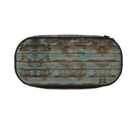 AUGUSTRUSH Cute Pencil Case for Girls & Women, Rustic Old Barn Wood Pencil Box with Zipper, Oxford Cloth Large Capacity Pencil Bag, Pencil Pouch with Pen Slots, 22x11x4.5cm - Ideal School Supplies