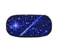 AUGUSTRUSH Cute Pencil Case for Girls & Women, Shooting Star Heart Pencil Box with Zipper, Oxford Cloth Large Capacity Pencil Bag, Pencil Pouch with Pen Slots, 22x11x4.5cm - Ideal School Supplies