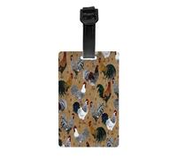 AUGUSTRUSH Durable PVC Luggage Tags for Suitcases, Travel Id Tag Holder for Suitcases Backpacks Golf Bags, Rooster, Bag Identifier Tag for Airport Travel Essentials, with Removable Strap