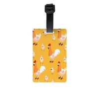 AUGUSTRUSH Durable PVC Luggage Tags for Suitcases, Travel Id Tag Holder for Suitcases Backpacks Golf Bags, Chicken Chick, Bag Identifier Tag for Airport Travel Essentials, with Removable Strap