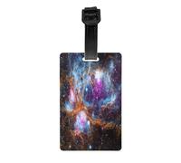 AUGUSTRUSH Durable Pvc Luggage Tags For Suitcases, Travel Id Tag Holder For Suitcases Backpacks Golf Bags, Universe Galaxy Space, Bag Identifier Tag For Airport Travel Essentials, With Removable Strap