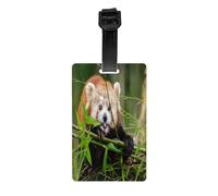 AUGUSTRUSH Durable PVC Luggage Tags for Suitcases, Travel Id Tag Holder for Suitcases Backpacks Golf Bags, Little Red Panda, Bag Identifier Tag for Airport Travel Essentials, with Removable Strap