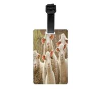 AUGUSTRUSH Durable PVC Luggage Tags for Suitcases, Travel Id Tag Holder for Suitcases Backpacks Golf Bags, Sheep Lambs, Bag Identifier Tag for Airport Travel Essentials, with Removable Strap