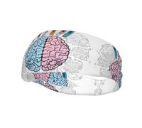 AUGUSTRUSH Fashion Sport Headbands for Women & Men, Human Brain, Stretchy Sweat-Wicking Headband, Breathable Yoga Headband for Running, Gym, Tennis & Yoga (Lightweight Non-Slip, All-Season)