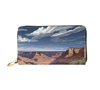 AUGUSTRUSH Faux Leather Zip Long Wallet for Women, Grand Canyon, Large Capacity Organizer with 12 Card Slots & Coin Purse, Fashion Clutch for Daily Use & Gifts