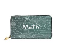 AUGUSTRUSH Faux Leather Zip Long Wallet for Women, Math Lesson Word, Large Capacity Organizer with 12 Card Slots & Coin Purse, Fashion Clutch for Daily Use & Gifts