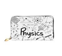 AUGUSTRUSH Faux Leather Zip Long Wallet for Women, Physics, Large Capacity Organizer with 12 Card Slots & Coin Purse, Fashion Clutch for Daily Use & Gifts