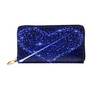 AUGUSTRUSH Faux Leather Zip Long Wallet for Women, Shooting Star Heart, Large Capacity Organizer with 12 Card Slots & Coin Purse, Fashion Clutch for Daily Use & Gifts