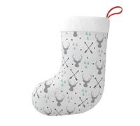 AUGUSTRUSH Festive Knit Christmas Stockings For Fireplace, 18" Giant Fuzzy Xmas Socks With Hanging Straps, Hunting Arrows Triangles Deer, Holiday Decor Sacks For Gifts, Office & Tree Decorations, 45cm