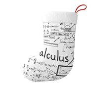 AUGUSTRUSH Festive Knit Christmas Stockings For Fireplace, 18" Giant Fuzzy Xmas Socks With Hanging Straps, Math Geometry Geek Calculus, Holiday Decor Sacks For Gifts, Office & Tree Decorations, 45cm