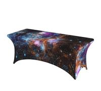 AUGUSTRUSH Fit Stretch Table Cover - 6FT Rectangular Spandex Tablecloth, Universe Galaxy Space Tablecloths, Wrinkle-Resistant & Fitted Table Protector for Parties, Weddings, Banquets (183x76cm)