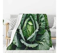 Augustrush Flannel Blanket 80x60in, Bright Cabbage Throw Blanket, Soft, Plush, Anti-Pilling, Lightweight & Warm Throws for Bed, Couch, Sofa, Camping Home, Travel