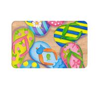 AUGUSTRUSH Funny Flip Flops Slippers Art Sandals Print Door Mat Non-Slip Area Rugs For Bathroom Kitchen Room Entrance Indoor Outdoor Super Absorbent Carpet - 80x49 Cm