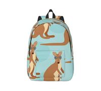 AUGUSTRUSH Funny For Kangaroo Zoo canvas backpack 17 Inch Laptop Backpack for Travel Business Work School Bags for Boys Girls Rucksack Lightweight Schoolbag for Teenagers