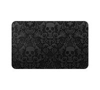 AUGUSTRUSH Gothic Wallpaper Skull Print Door Mat Non-Slip Area Rugs For Bathroom Kitchen Room Entrance Indoor Outdoor Super Absorbent Carpet - 80x49 Cm