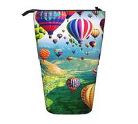 AUGUSTRUSH Hot Air Balloons Stand Up Pencil Case for Girls & Boys, Cute Telescopic Pencil Holder Case for Teens & Adults, Large Storage Pencil Pen Case Organizer for School Office College