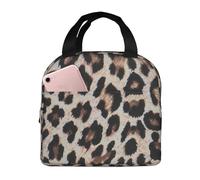 AUGUSTRUSH Insulated Lunch Bag for Women Leopard Print Print Lunch Tote Bag Large Leakproof Portable Lunch Box Cooler Bag for Office Work School Travel Reusable Freezable Lunch Bag for Kids Adult