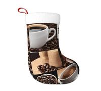 AUGUSTRUSH Large 18 Inch Christmas Stockings For Fireplace, Coffee Collage, Bulk Xmas Stockings For Holiday Decoration, Giant Festive Stocking Stuffers For Kids, Family, Christmas Party Decor