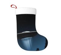 AUGUSTRUSH Large 18 Inch Christmas Stockings For Fireplace, Flying Saucer At Night, Bulk Xmas Stockings For Holiday Decoration, Giant Festive Stocking Stuffers For Kids, Family, Christmas Party Decor