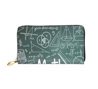 AUGUSTRUSH Leather Clutch Wallet for Women, Math Lesson Word, RFID Blocking Long Zip Around Wallet with Coin Purse, Large Capacity Travel Organizer for Cash, Cards, Phone, Checkbook, Gift for Her