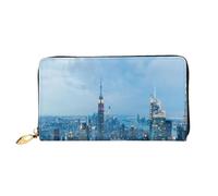 AUGUSTRUSH Leather Clutch Wallet For Women, New York Fashion City, Rfid Blocking Long Zip Around Wallet With Coin Purse, Large Capacity Travel Organizer For Cash, Cards, Phone, Checkbook, Gift For Her