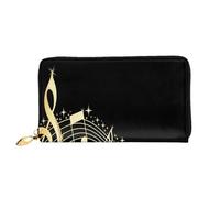 AUGUSTRUSH Leather Clutch Wallet for Women, Novel Music Note, RFID Blocking Long Zip Around Wallet with Coin Purse, Large Capacity Travel Organizer for Cash, Cards, Phone, Checkbook, Gift for Her