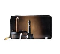 AUGUSTRUSH Leather Clutch Wallet For Women, Red Wine Bottle Glass, Rfid Blocking Long Zip Around Wallet With Coin Purse, Large Capacity Travel Organizer For Cash, Cards, Phone, Checkbook, Gift For Her