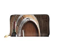 AUGUSTRUSH Leather Clutch Wallet for Women, Red Wine Cellar, RFID Blocking Long Zip Around Wallet with Coin Purse, Large Capacity Travel Organizer for Cash, Cards, Phone, Checkbook, Gift for Her