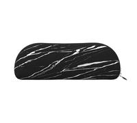 AUGUSTRUSH Leather Pencil Bag for School Office Travel, Pencil Case Pen Bag Organizer, Black Gold Marble, Large Capacity Durable Zippered Pouch for Students Professionals Daily Use