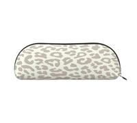 AUGUSTRUSH Leather Pencil Bag for School Office Travel, Pencil Case Pen Bag Organizer, Brown Leopard, Large Capacity Durable Zippered Pouch for Students Professionals Daily Use