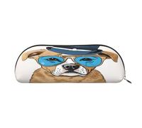 AUGUSTRUSH Leather Pencil Bag for School Office Travel, Pencil Case Pen Bag Organizer, French Bulldogs, Large Capacity Durable Zippered Pouch for Students Professionals Daily Use