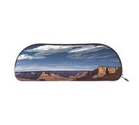 AUGUSTRUSH Leather Pencil Bag for School Office Travel, Pencil Case Pen Bag Organizer, Grand Canyon, Large Capacity Durable Zippered Pouch for Students Professionals Daily Use
