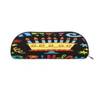 AUGUSTRUSH Leather Pencil Bag for School Office Travel, Pencil Case Pen Bag Organizer, Happy Birthday Big Cake, Large Capacity Durable Zippered Pouch for Students Professionals Daily Use